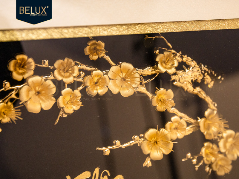 Tranh Chữ Tri Ân Dát Vàng 24k